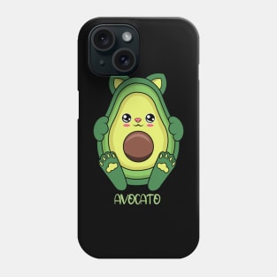 cute avocato kawaii for avocado ans cat lovers. Phone Case