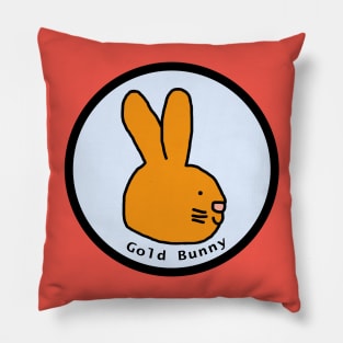 Portrait of Gold Bunny in a Circle Pillow