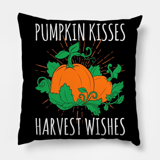 Pumpkin Kisses Harvest Wishes Pillow by fromherotozero