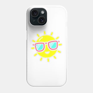 Happy Sunshine Smiling Sun with Sunglasses Phone Case