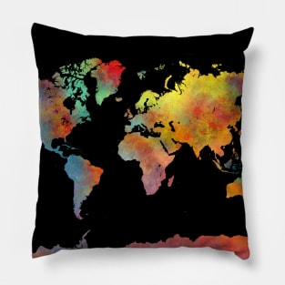 world map colors Pillow