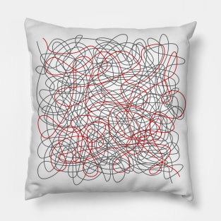 Complicated Crux - Two Color Abstract Lines Pillow