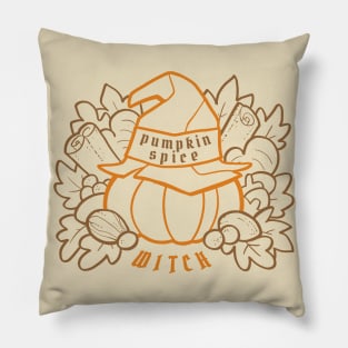 Pumpkin Spice Witch fancy lines Pillow