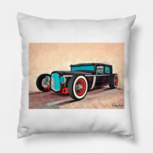 Hot Rod Jalopy Pillow by kenmo