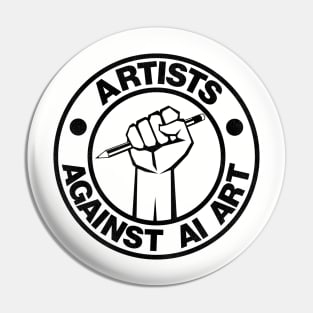 Artists Against AI Art Pin