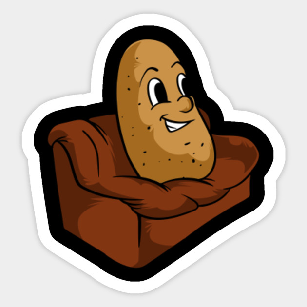 Couch Potato Funny Potato Television Sofa Cool Design Sticker