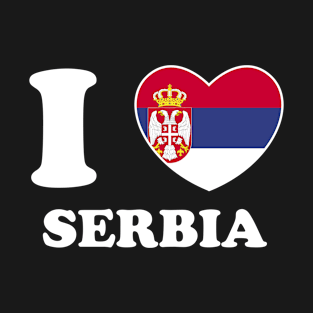 I Love Serbia Heart Flag Women Men Kids Souvenir T-Shirt