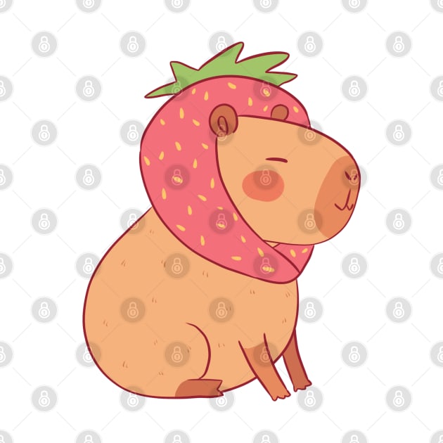 Cute capybara strawberry by YaraGold