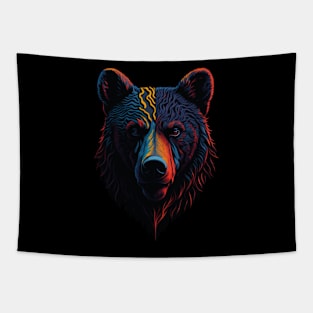 bear face colorful Tapestry