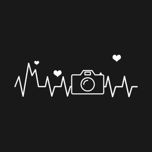 Photography camera heartbeats photography lover T-Shirt