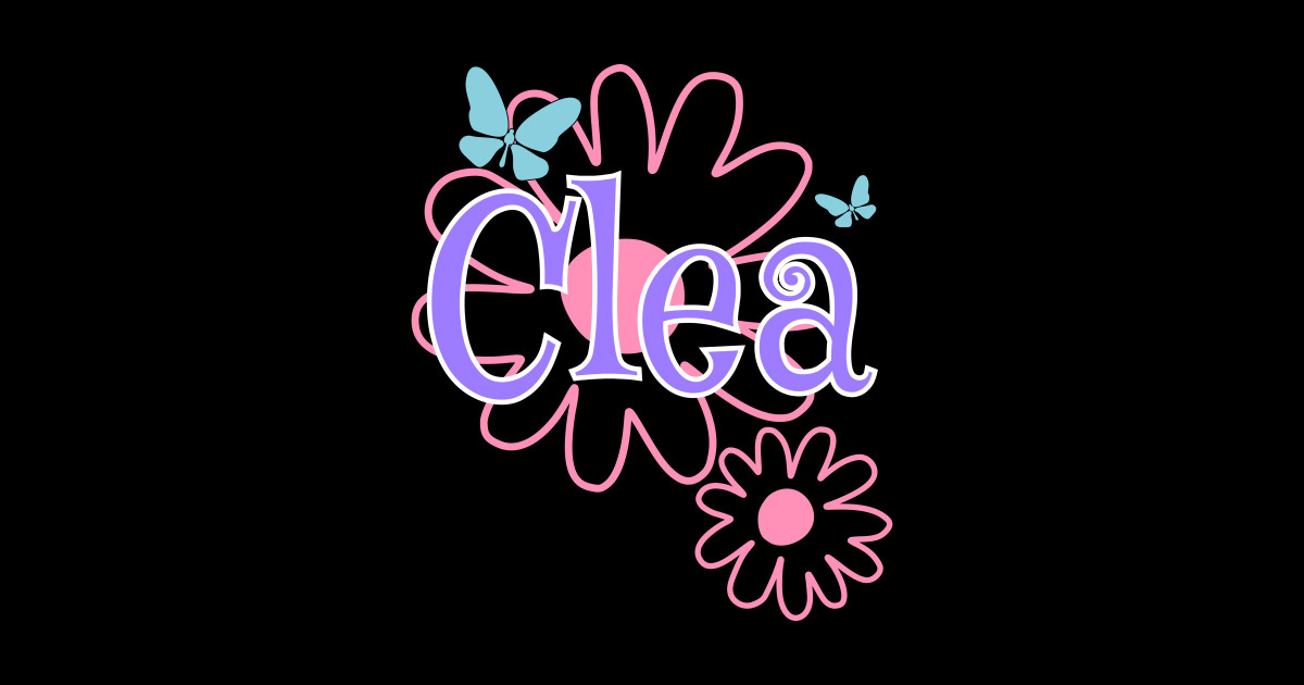 Clea Girls Name Daisy Butterflies - Clea Name - Sticker | TeePublic