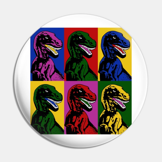 Dinosaur Pop Art Pin by tabners