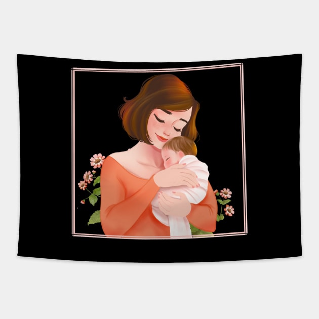 Happy mothers day Gift for mom Tapestry by Hameo Art