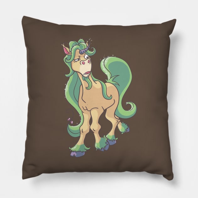 Unicorn of Disgust Pillow by ItsLydi