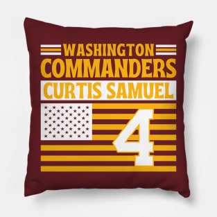 Washington Commanders Samuel 4 American Flag Football Pillow