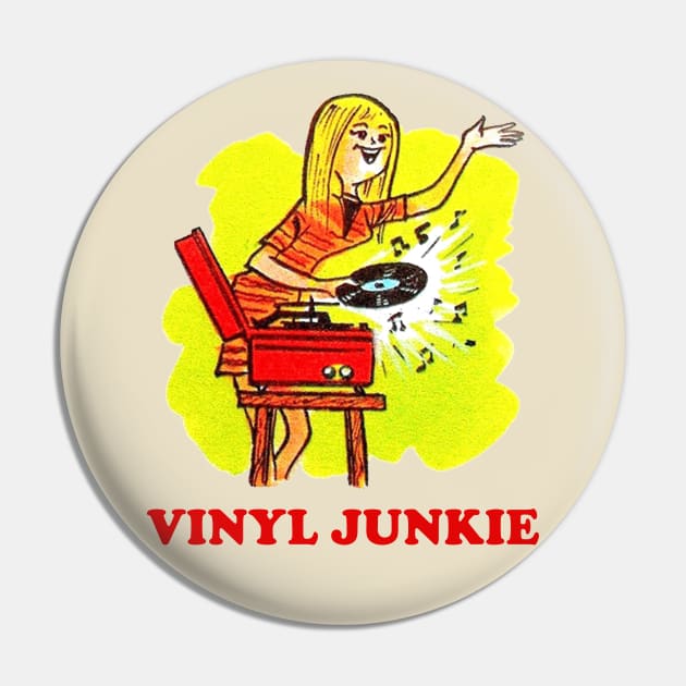 Vinyl Junkie - Record/LP Lover Pin by DankFutura