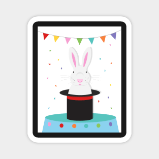 magic rabbit in tophat Magnet