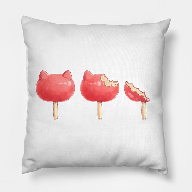 Kitty Candy Apple Pillow by susanmariel