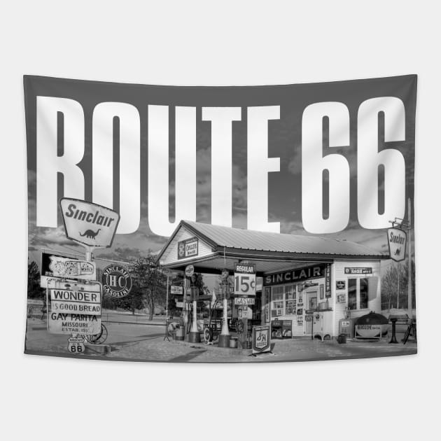 Route 66 Cityscape Tapestry by PLAYDIGITAL2020