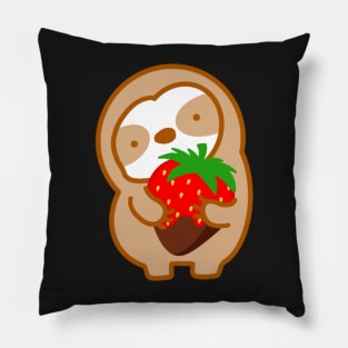 Cute Strawberry Fondue Sloth Pillow