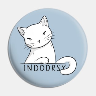 Indoorsy little white cat Pin