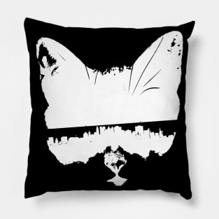 City Kitty (Subway Stop Sunglasses) Pillow