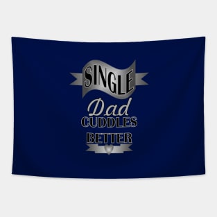 1980s Cool black grey typography proud single dad Tapestry