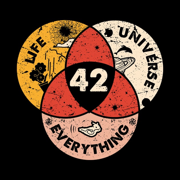 42 The Answer To Life The Universe And Everything Vintage by Venicecva Tee