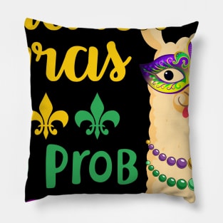 Mardi Gras Llama No Probllama Llama Pillow