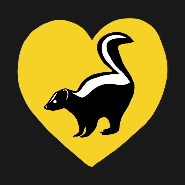 Skunk Yellow Heart for Skunk Lovers by Mochi Merch