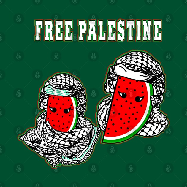 Watermelon Keffiyeh Free Palestine Fully Wrapped Couple - Front by SubversiveWare