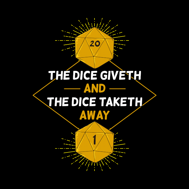 D20 Dice Giveth and Taketh Away RPG Games Tabletop by MGO Design