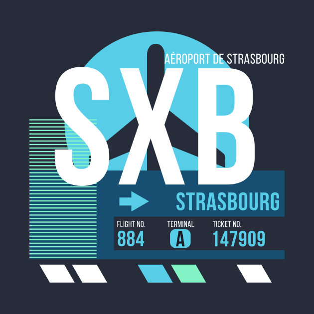 Strasbourg (SXB) Airport // Sunset Baggage Tag by Now Boarding