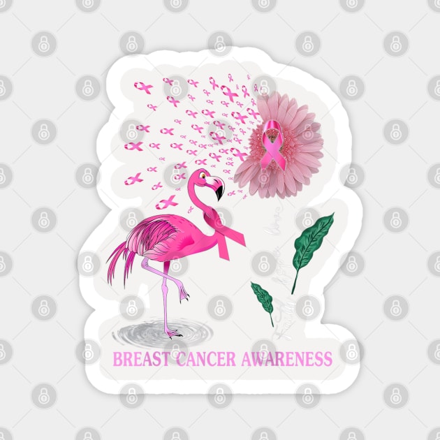 Style Cancer Faith Hope Love Sunflower Breast Cancer Awareness Magnet by designathome