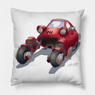 Future Retro Red Car Pillow