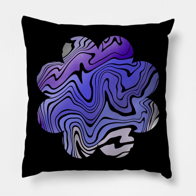 Purple Waves Pillow by NMartworks