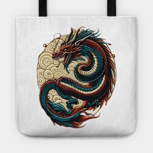 Fierce Dragon, Intricate Scales, Swirling Tote