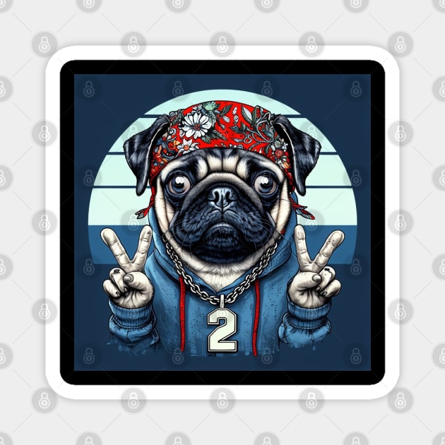 Pug Life: Urban Swagger Pug Boss Magnet by Steve