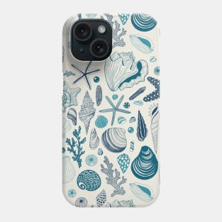 Sea shells on off white Phone Case