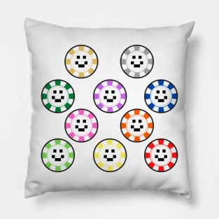 Casino Quackity casino chips of all colors collection Pillow