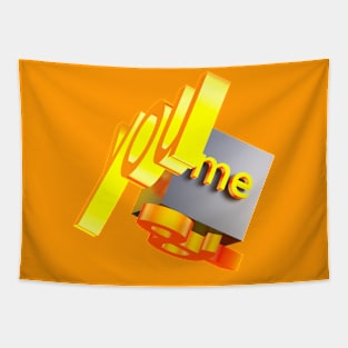 Text you and me gradient Tapestry