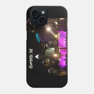 Cool photography of Charlotte North Carolina skyline pink sky sunset USA city break Phone Case