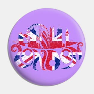 London Flag Typography Pin