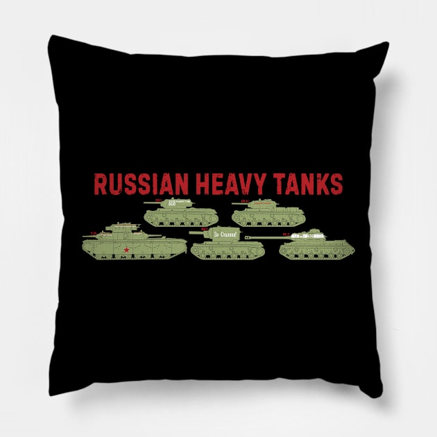 A fan of tanks. Heavy tanks of the USSR WW2 Pillow by FAawRay