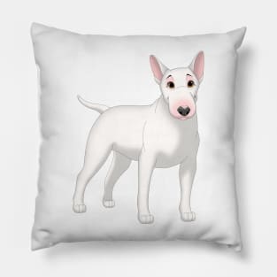 White Bull Terrier Dog Pillow