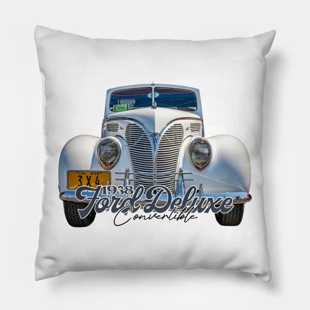 1938 Ford Deluxe Convertible Club Coupe Pillow by Gestalt Imagery