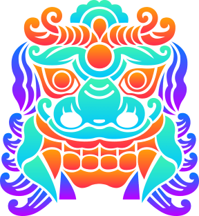 Trippy Psychedelic Chinese Dragon Magnet