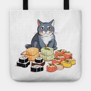 Sushi Cats: Adorably Purrfect T-Shirt for Cat and Sushi Lovers! Tote