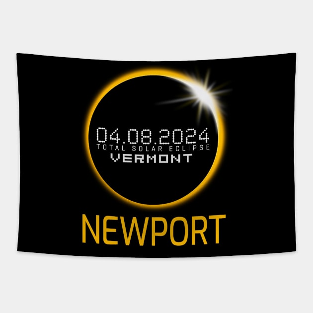 NEWPORT Vermont Total Solar Eclipse April 8 2024 Vermont Tapestry by TeeaxArt