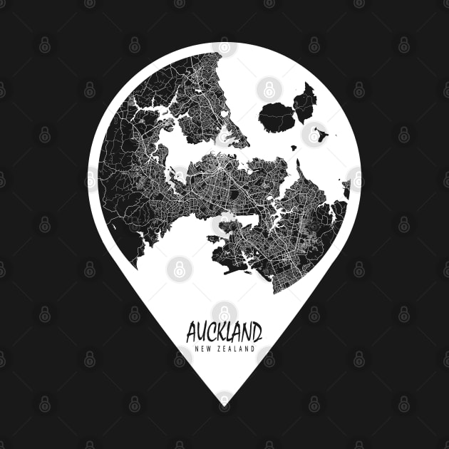 Auckland, New Zealand City Map - Travel Pin by deMAP Studio